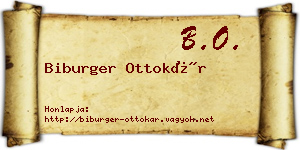 Biburger Ottokár névjegykártya